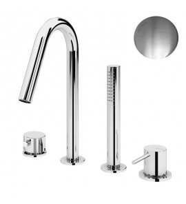 Bruma Leaf2 Bateria wannowo-natryskowa Na brzeg wanny Satinox 1679902ST