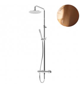 Bruma Leaf2 Zestaw prysznicowy ścienny z regulowaną wysokością deszczownicy Ø 250 mm Sunset 1676522SS