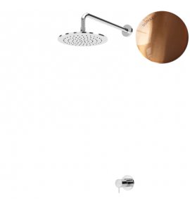 Bruma Leaf2 Zestaw prysznicowy podtynkowy z deszczownicą ścienna Ø 250 mm Sunset 1677022SS