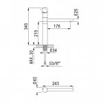 Bruma Lusa Bateria Kuchenna jednouchwytowa z obrotową wylewką Chrom 1010501CR