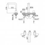 Bruma Lusa Bateria umywalkowa 3-otworowa Morning Mist 1012501MM