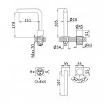 Bruma Lusa Bateria umywalkowa 2-otworowa Night Sky 1018802NS