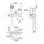 Bruma Lusa Bateria wannowo-natryskowa podtynkowa z 3 wylotami Sunset 1012002SS