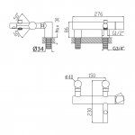 Bruma Lusa Bateria wannowo-prysznicowa 2-otworowa na brzeg wanny Sunset 1017201SS