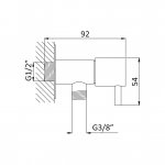 Bruma Lusa Przyłącze kątowe węża z zaworem 3/8" Satinox 1252802ST