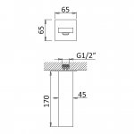 Bruma Lusa Wylewka wannowa ścienna 170 mm Satinox 1456416ST