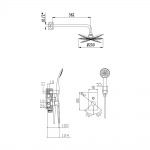 Bruma Lusa Zestaw natryskowy 200 mm Podtynkowy z ramieniem ściennym night sky 1017641NS NA MAGAZYNIE!!