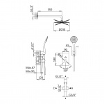   Bruma Lusa Zestaw natryskowy 230 mm Podtynkowy z ramieniem ściennym night sky 1017642NS