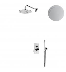 Bruma Lusa Zestaw natryskowy podtynkowy z deszczownicą Ø 230 mm z ramieniem ściennym Chrom 1017642PW