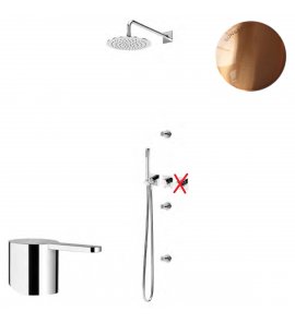 Bruma Lusa Zestaw natryskowy podtynkowa Ø 250 mm z 3 dyszami ściennymi i ze słuchawką Sunset 1017831SS