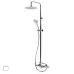 Bruma Lusa Zestaw wannowo-natryskowy Ø 250 mm naścienny z ramieniem ściennym Chrom 1012601CR