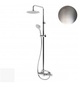 Bruma Lusa Zestaw wannowo-natryskowy Ø 250 mm naścienny z ramieniem ściennym Morning Mist 1012601MM