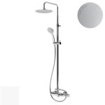 Bruma Lusa Zestaw wannowo-natryskowy Ø 250 mm naścienny z ramieniem ściennym Pure White 1012601PW