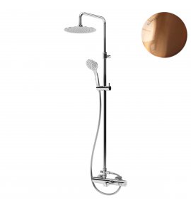 Bruma Lusa Zestaw wannowo-natryskowy Ø 300 mm naścienny z ramieniem ściennym Sunset 1012611SS