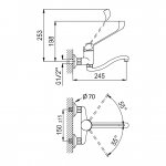 Bruma Lusitano Bateria kuchenna z obrotową wylewką i długą dźwignią Chrom 1240542CR