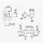 Bruma Lusitano Bateria natryskowa jednouchwytowa podtynkowa, z 3 wyjściami Morning Mist 1071421MM