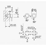 Bruma Lusitano Bateria natryskowa jednouchwytowa podtynkowa, z 2 wyjściami Chrom 1071621CR
