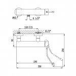 Bruma Lusitano Bateria natryskowa ścienna z długim uchwytem Chrom 1540401CR
