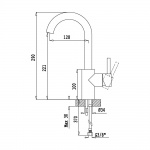 Bruma Lusitano Bateria umywalkowa jednootworowa z korkiem Click-Clack chrom 1077111CR
