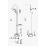 Bruma Lusitano Bateria umywalkowa wolnostojąca jednouchwytowa bez korka Sunrise 1077801SR