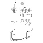Bruma Lusitano Bateria wannowo-natryskowa na brzeg wanny night sky 1075201NS
