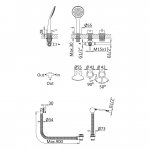 Bruma Lusitano Bateria wannowo-natryskowa na brzeg wanny sunrise 1075201SR