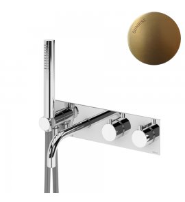Bruma Lusitano Bateria wannowo-prysznicowa z termostatem ze słuchawką prysznicową, wylewką i 3 wyjściami Sunrise 1384701SR
