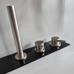 Bruma Lusitano Bateria wannowo-natryskowa 2-drożna na brzeg wanny Morning Mist 1075001MM