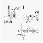 Bruma Lusitano Jednouchwytowa bateria wannowo-prysznicowa podtynkowa z 3 wylotami, z prysznicem ręcznym Satinox 1070901ST
