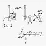 Bruma Lusitano Jednouchwytowa bateria podtynkowa z wylewką wannową i prysznicem ręcznym Satinox 1071001ST
