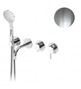 Bruma Lusitano Jednouchwytowa bateria podtynkowa z wylewką wannową i prysznicem ręcznym Satinox 1071001ST