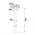 Bruma Lusitano Wylewka umywalkowa sufitowa 150 cm chrom 1257001CR