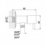 Bruma Lusitano Zawór kątowy 1/2" Elo Sunrise 1252001SR