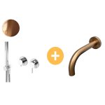       Bruma Lusitano Zestaw Lusitano Bateria wannowo-natryskowa podtynkowa + Wylewka wannowa ścienna 17 cm sunset ZESTAW4/SUNSET WYPRZEDAŻ KOLORU