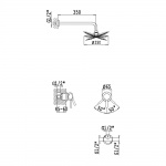 Bruma Lusitano Zestaw natryskowy 250 mm Podtynkowy z ramieniem ściennym chrom 1077603CR
