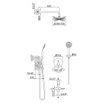 Bruma Lusitano Zestaw natryskowy 250 mm Podtynkowy z ramieniem ściennym chrom 1077608CR