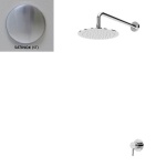 Bruma Lusitano Zestaw natryskowy 250 mm Podtynkowy z ramieniem ściennym satinox 1077603ST