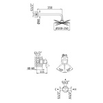 Bruma Lusitano Zestaw natryskowy 200 mm Podtynkowy z ramieniem ściennym night sky 1077601NS