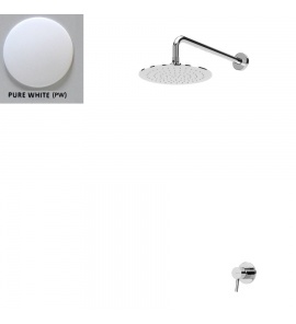 Bruma Lusitano Zestaw natryskowy 200 mm Podtynkowy z ramieniem ściennym pure white 1077601PW