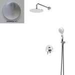 Bruma Lusitano Zestaw natryskowy 250 mm Podtynkowy z ramieniem ściennym i słuchawką satinox 1077608ST