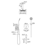 Bruma Lusitano Zestaw natryskowy 250 mm Podtynkowy z ramieniem sufitowym i słuchawką chrom 1075604CR