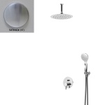 Bruma Lusitano Zestaw natryskowy 250 mm Podtynkowy z ramieniem sufitowym i słuchawką satinox 1075604ST