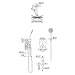 Bruma Lusitano Zestaw natryskowy 200 mm Podtynkowy z ramieniem sufitowym i słuchawką pure white 1075603PW