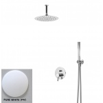 Bruma Lusitano Zestaw natryskowy 250 mm Podtynkowy z ramieniem sufitowym i słuchawką pure white 1075604PW