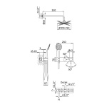 Bruma Lusitano Zestaw natryskowy 250 mm Podtynkowy z ramieniem ściennym i słuchawką chrom 1075702CR