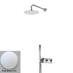 Bruma Lusitano Zestaw natryskowy 250 mm Podtynkowy z ramieniem ściennym i słuchawką pure white 1075702PW