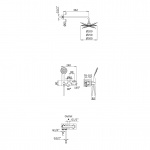 Bruma Lusitano Zestaw natryskowy 250 mm Podtynkowy z ramieniem ściennym i słuchawką pure white 1075702PW