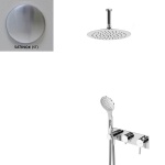 Bruma Lusitano Zestaw natryskowy 250 mm Podtynkowy z ramieniem sufitowym i słuchawką satinox 1075802ST