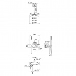 Bruma Lusitano Zestaw natryskowy 200 mm Podtynkowy z ramieniem sufitowym i słuchawką pure white 1075801PW