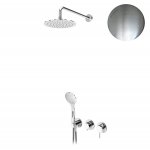 Bruma Lusitano Zestaw natryskowy 250 mm Podtynkowy z ramieniem ściennym i słuchawką satinox 1075702ST